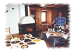 La sala pranzo del Rifugio Gabiet